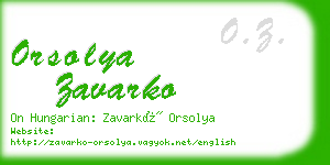 orsolya zavarko business card